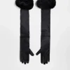 My Accessories London Curve Halloween Elbow Length Gloves In With Faux Fur