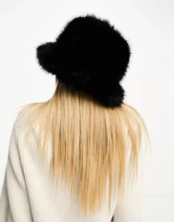 My Accessories London Faux Fur Bucket Hat In