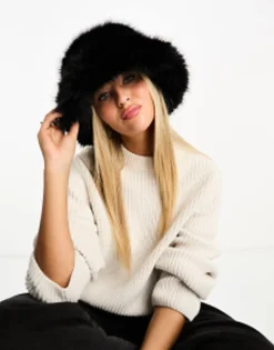 My Accessories London Faux Fur Bucket Hat In
