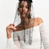 My Accessories London Halloween Floral And Spider Veil Headband In