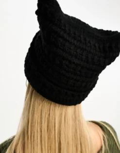 My Accessories London Knitted Square Beanie In