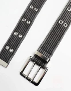 My Accessories London Webbing Double Eyelet Grunge Belt In