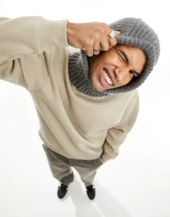 My Accessories Man Knitted Loose Balaclava In