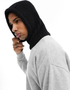 My Accessories Man Knitted Loose Balaclava In