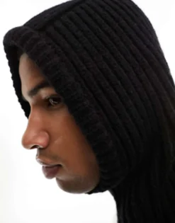 My Accessories Man Knitted Loose Balaclava In
