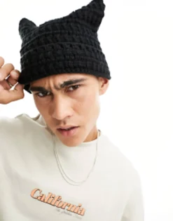 My Accessories Man London Knitted Square Beanie In
