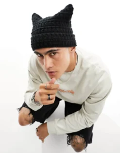 My Accessories Man London Knitted Square Beanie In