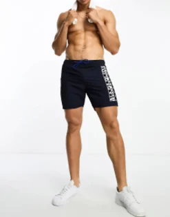 Napapijri Box Logo Woven Swim Shorts In