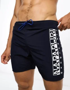 Napapijri Box Logo Woven Swim Shorts In