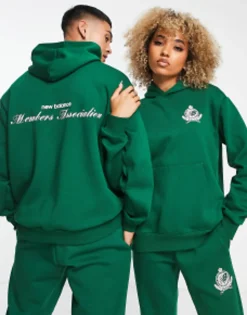 New Balance Members Club Lounge Set In Green- Exclusive To Asos