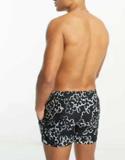 New Look Daisy Swim Shorts In Mono