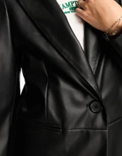 New Look Faux Leather Blazer In