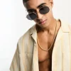New Look Metal Hexagonal Sunglasses In