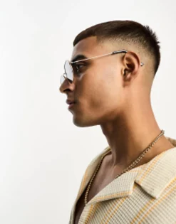 New Look Metal Hexagonal Sunglasses In