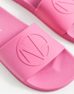 New Look Monogram Sliders In Pink