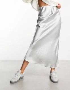 New Look Satin Maxi Skirt In