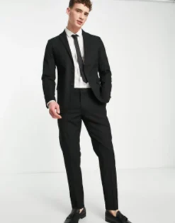 New Look Slim Suit In Black