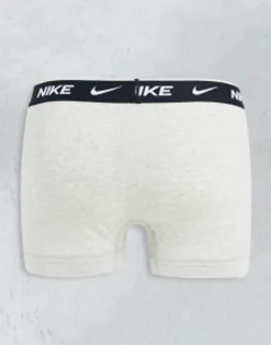 Nike 3 Pack Cotton Stretch Trunks In Black/Grey/White