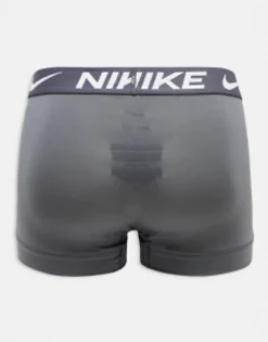 Nike 3 Pack Dri-Fit Microfibre Trunks In Blue Grey And Black