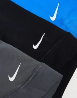 Nike 3 Pack Dri-Fit Microfibre Trunks In Blue Grey And Black
