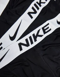 Nike Dri-Fit Essential Microfiber Trunks 3 Pack In With White Waistband