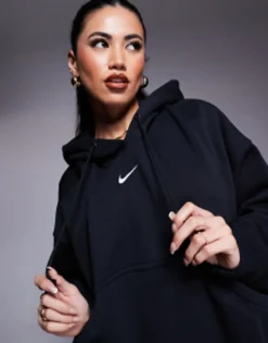 Nike Mini Swoosh Extra Oversized Pullover Hoodie In And Sail