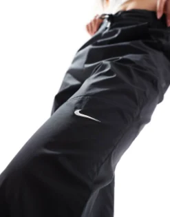 Nike Mini Swoosh High Rise Woven Trousers In