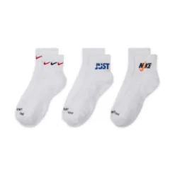 Nike Training Unisex Cushioned 3 Pack Logo Ankel Socks In