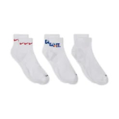Nike Training Unisex Cushioned 3 Pack Logo Ankel Socks In