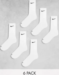 Nike Training Unisex Cushioned 6 Pack Crew Sock In