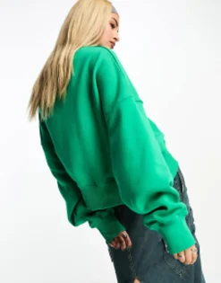 Nike Varsity Oversized Crop Sweatshirt In Stadium