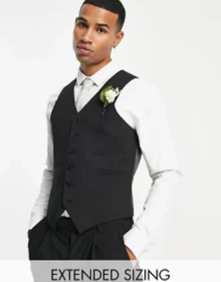 Noak 'Camden' Skinny Premium Fabric Suit In Black With Stretch