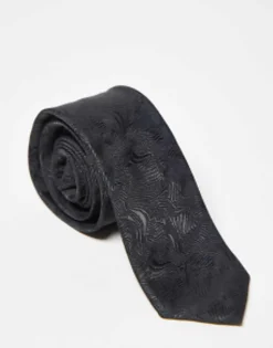 Noak Slim Tie In Swirl Jacquard
