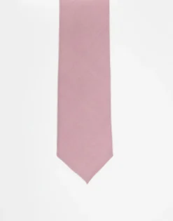 Noak Wool Rich Slim Tie In Dusty Pink