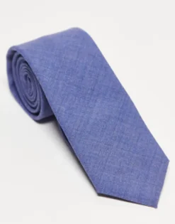 Noak Wool Rich Slim Tie In Blue