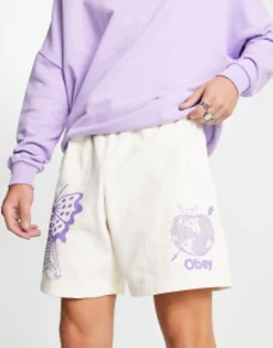 Obey Dharma Sweatshorts In Off