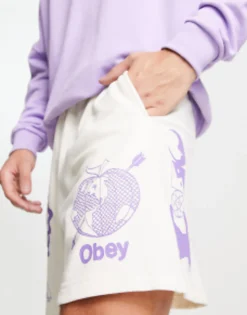 Obey Dharma Sweatshorts In Off