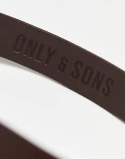 Only & Sons Leather Belt In Brown