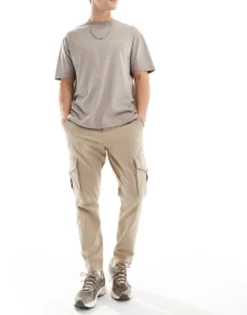 Only & Sons Slim Fit Cargo Trouser In Beige