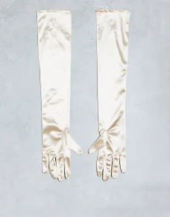 Pieces Long Satin Gloves In