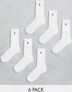 Polo Ralph Lauren 6 Pack Sport Socks In With Pony Logo