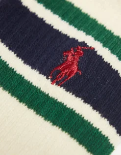 Polo Ralph Lauren 3 Pack Sport Socks With Logo Stripe In