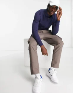 Polo Ralph Lauren Icon Logo Slim Fit Long Sleeve Pique Polo In