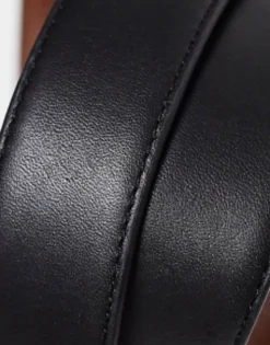Polo Ralph Lauren Reversible Leather Belt In Black/Tan With Logo