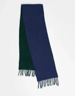 Polo Ralph Lauren Wool Mix Reversible Scarf With Pony Logo In And Green