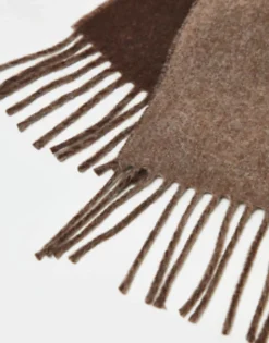 Polo Ralph Lauren Wool Mix Reversible Scarf In /Brown With Pony Logo