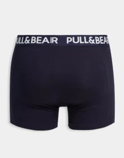 Pull&Bear 3 Pack Boxers In White, Grey And Navy