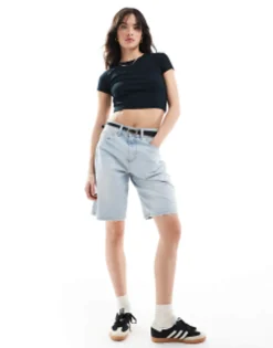 Pull&Bear 2 Pack Ribbed Baby Tee In Black