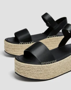 Pull&Bear Flatform Espadrille Sandal In