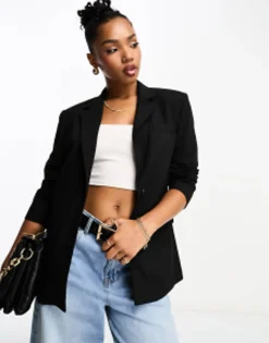 Pull&Bear Oversized Blazer And Trouser Co-Ord In Black